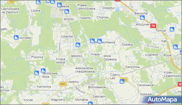 mapa Krępa gmina Prażmów, Krępa gmina Prażmów na mapie Targeo