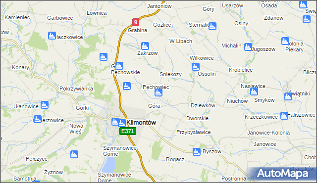 mapa Kroblice Pęchowskie, Kroblice Pęchowskie na mapie Targeo