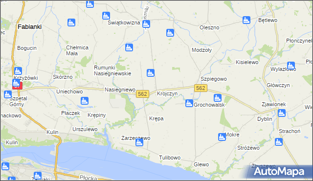 mapa Krojczyn, Krojczyn na mapie Targeo
