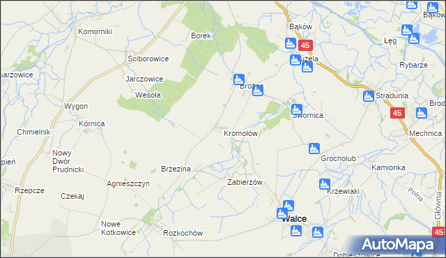 mapa Kromołów, Kromołów na mapie Targeo