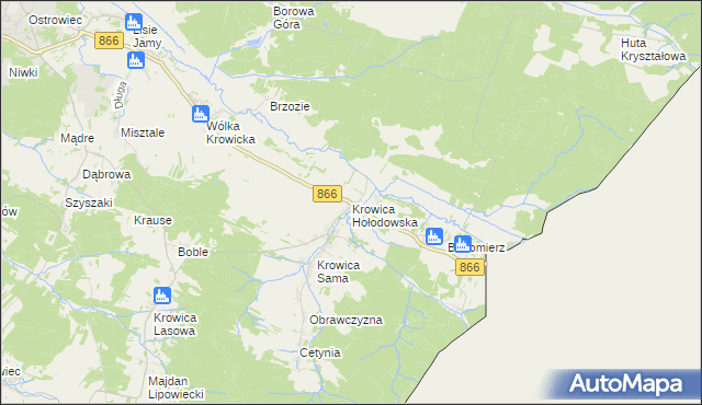 mapa Krowica Hołodowska, Krowica Hołodowska na mapie Targeo