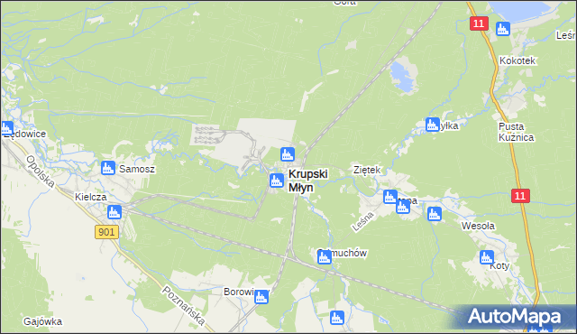 mapa Krupski Młyn, Krupski Młyn na mapie Targeo