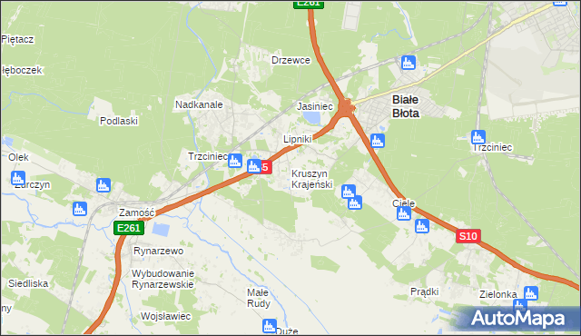 mapa Kruszyn Krajeński, Kruszyn Krajeński na mapie Targeo
