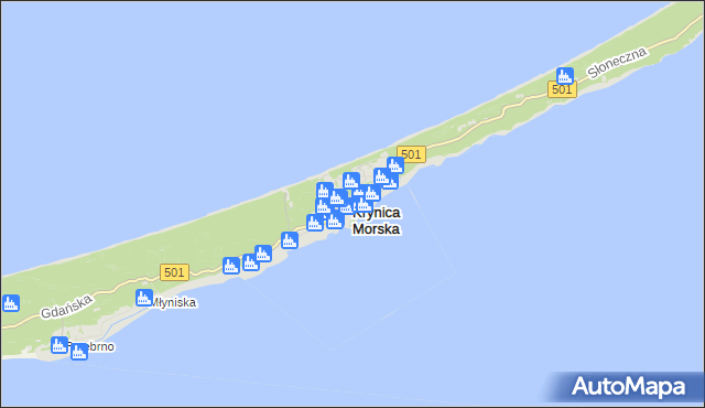 mapa Krynica Morska, Krynica Morska na mapie Targeo