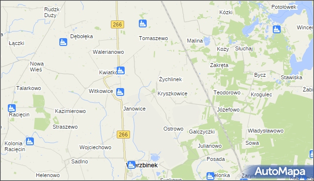 mapa Kryszkowice, Kryszkowice na mapie Targeo