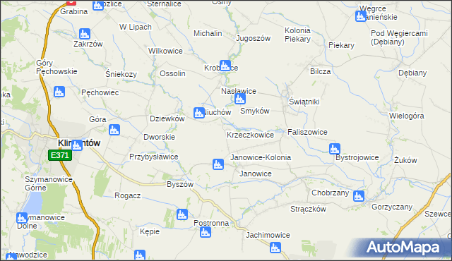 mapa Krzeczkowice, Krzeczkowice na mapie Targeo