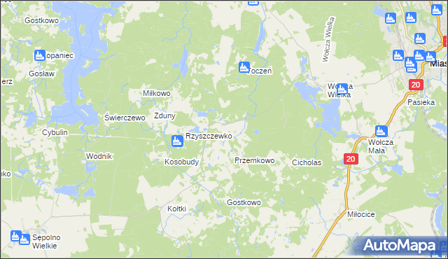 mapa Krzeszewo, Krzeszewo na mapie Targeo