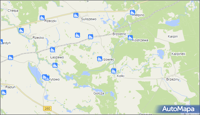 mapa Krzowiec, Krzowiec na mapie Targeo