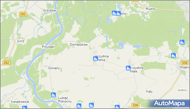 mapa Krzydlina Wielka, Krzydlina Wielka na mapie Targeo