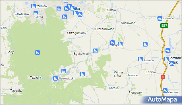 mapa Księginice Małe, Księginice Małe na mapie Targeo