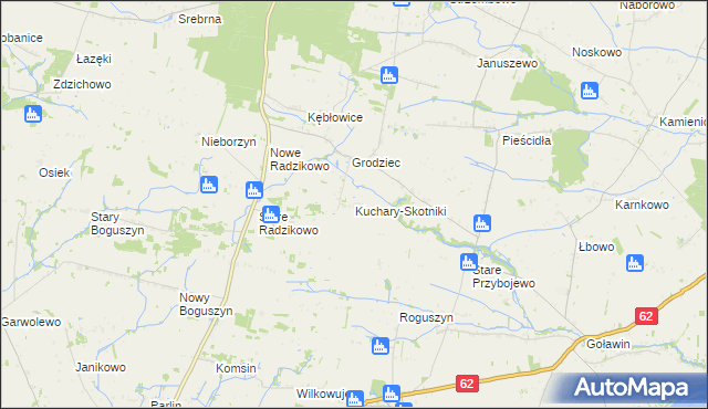 mapa Kuchary-Skotniki, Kuchary-Skotniki na mapie Targeo