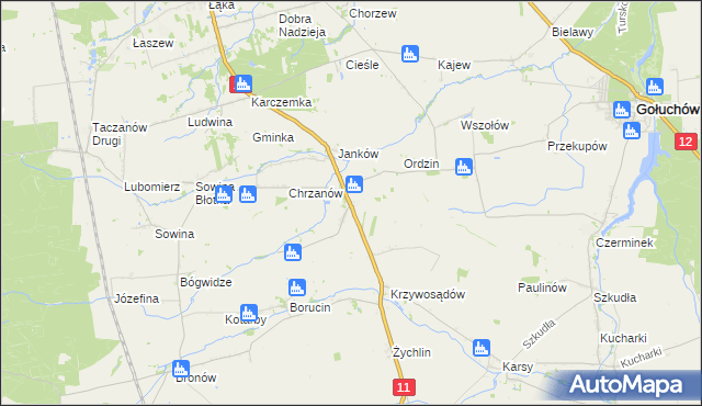 mapa Kuczków gmina Pleszew, Kuczków gmina Pleszew na mapie Targeo