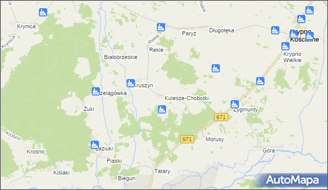 mapa Kulesze-Chobotki, Kulesze-Chobotki na mapie Targeo