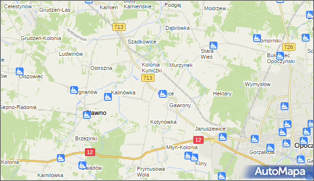 mapa Kunice gmina Sławno, Kunice gmina Sławno na mapie Targeo