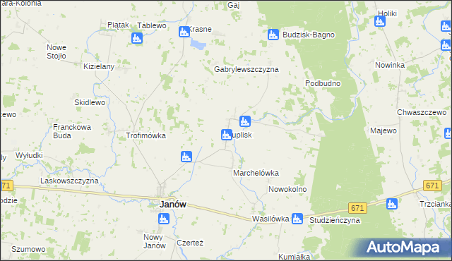 mapa Kuplisk, Kuplisk na mapie Targeo