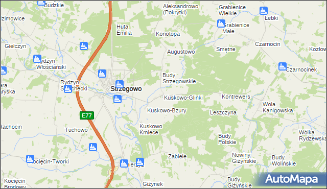 mapa Kuskowo-Glinki, Kuskowo-Glinki na mapie Targeo