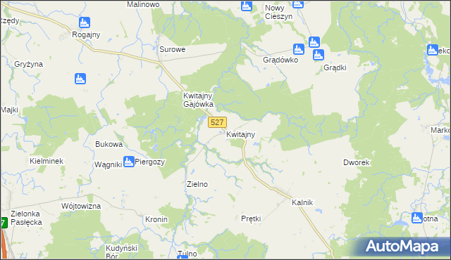 mapa Kwitajny, Kwitajny na mapie Targeo