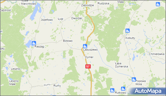 mapa Labuszewo, Labuszewo na mapie Targeo