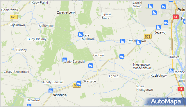 mapa Łachoń, Łachoń na mapie Targeo