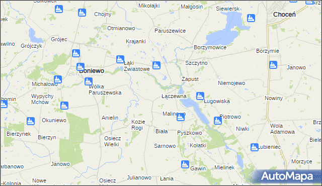 mapa Łączewna gmina Boniewo, Łączewna gmina Boniewo na mapie Targeo