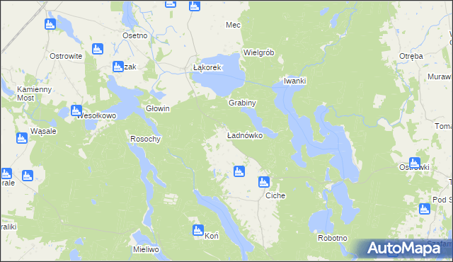 mapa Ładnówko, Ładnówko na mapie Targeo