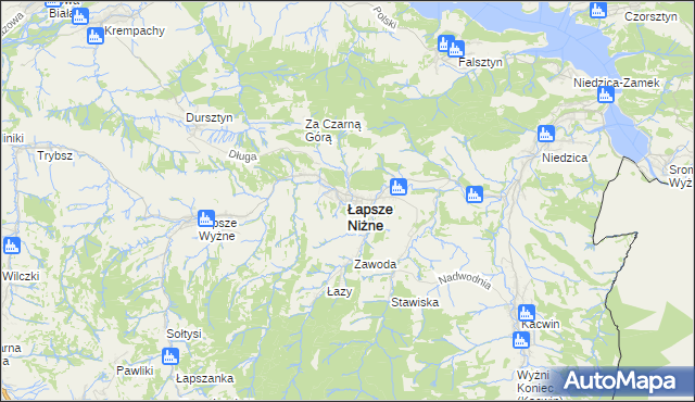 mapa Łapsze Niżne, Łapsze Niżne na mapie Targeo