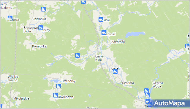 mapa Łąski Piec, Łąski Piec na mapie Targeo