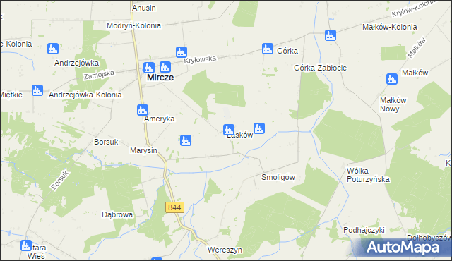 mapa Łasków, Łasków na mapie Targeo