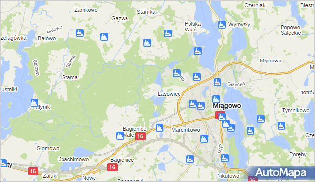 mapa Lasowiec, Lasowiec na mapie Targeo