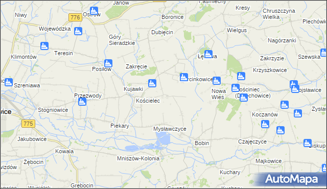 mapa Lekszyce, Lekszyce na mapie Targeo