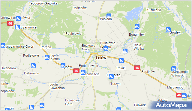 mapa Lelów, Lelów na mapie Targeo