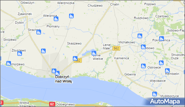 mapa Lenie Wielkie, Lenie Wielkie na mapie Targeo