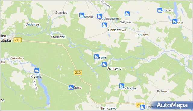 mapa Leśnia, Leśnia na mapie Targeo