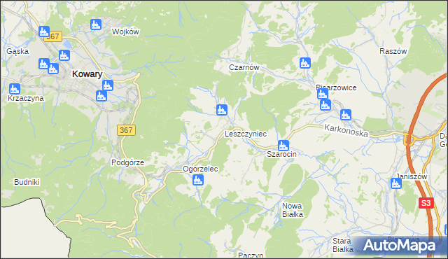 mapa Leszczyniec, Leszczyniec na mapie Targeo