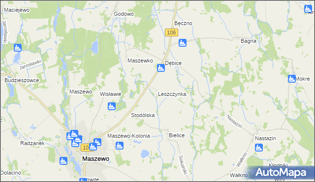 mapa Leszczynka, Leszczynka na mapie Targeo