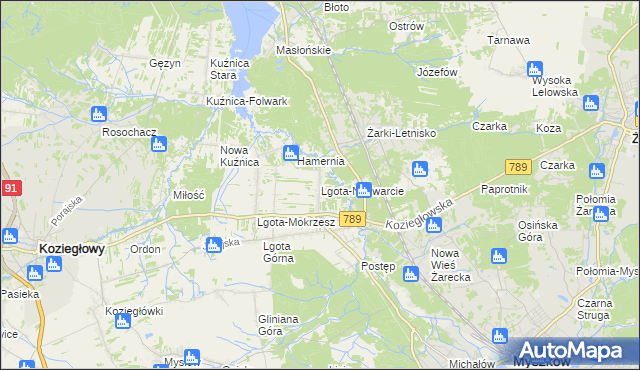 mapa Lgota-Nadwarcie, Lgota-Nadwarcie na mapie Targeo