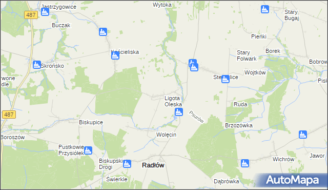 mapa Ligota Oleska, Ligota Oleska na mapie Targeo