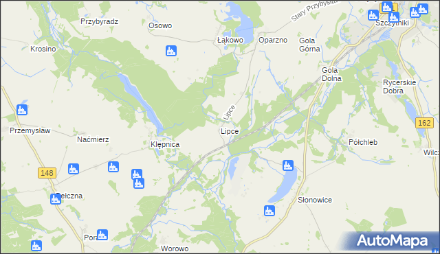 mapa Lipce gmina Świdwin, Lipce gmina Świdwin na mapie Targeo