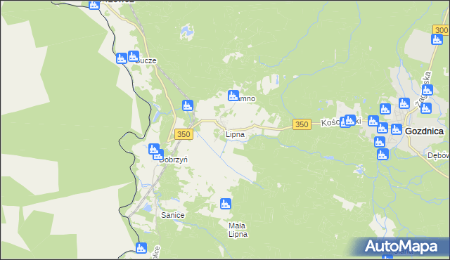 mapa Lipna gmina Przewóz, Lipna gmina Przewóz na mapie Targeo