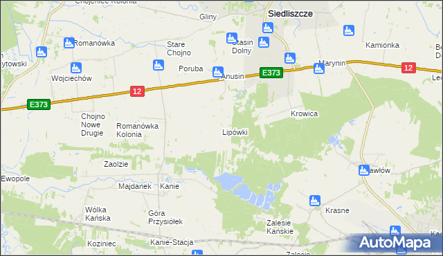 mapa Lipówki gmina Siedliszcze, Lipówki gmina Siedliszcze na mapie Targeo