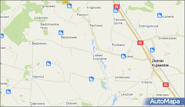 mapa Lisewo Kościelne, Lisewo Kościelne na mapie Targeo