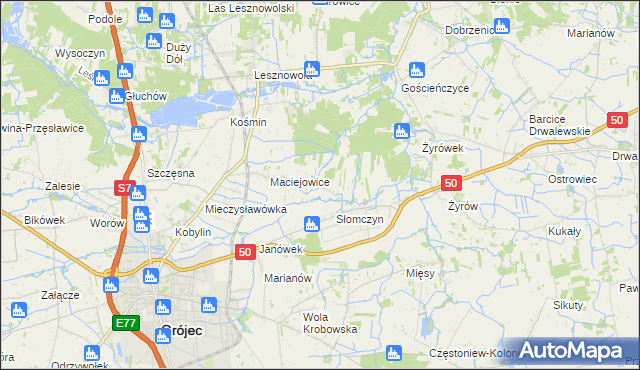 mapa Lisówek gmina Grójec, Lisówek gmina Grójec na mapie Targeo