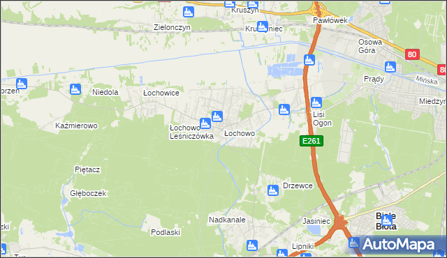 mapa Łochowo, Łochowo na mapie Targeo