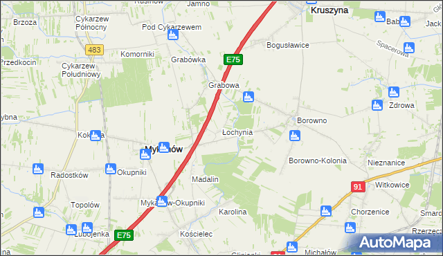 mapa Łochynia, Łochynia na mapie Targeo
