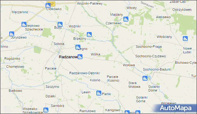 mapa Łoniewo gmina Radzanowo, Łoniewo gmina Radzanowo na mapie Targeo
