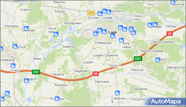 mapa Łopatki-Cegielnia, Łopatki-Cegielnia na mapie Targeo