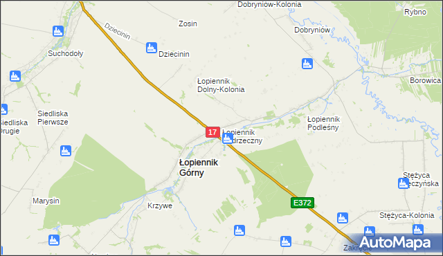 mapa Łopiennik Nadrzeczny, Łopiennik Nadrzeczny na mapie Targeo