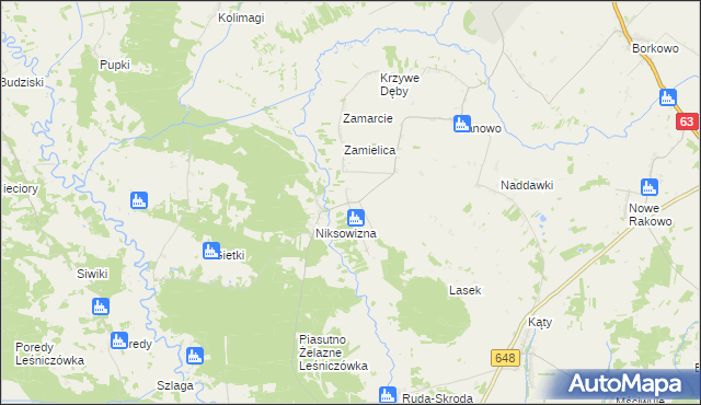 mapa Łosewo gmina Kolno, Łosewo gmina Kolno na mapie Targeo