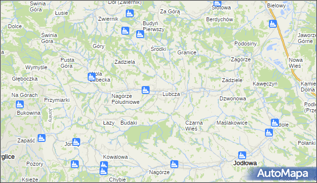 mapa Lubcza gmina Ryglice, Lubcza gmina Ryglice na mapie Targeo