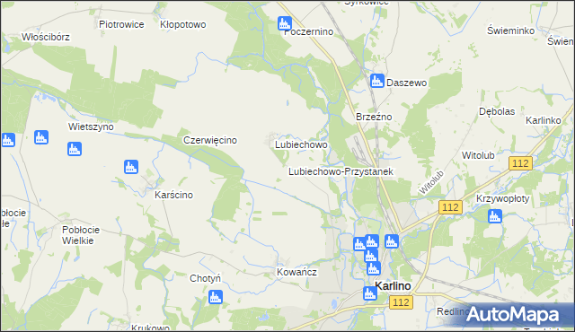 mapa Lubiechowo-Przystanek, Lubiechowo-Przystanek na mapie Targeo